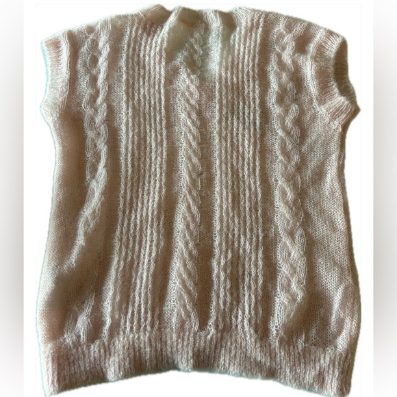 Anthropologie Maeve Open Weave Wool Blend Swearer Pink/Rose Made in Italy Sz. M - Picture 5 of 6